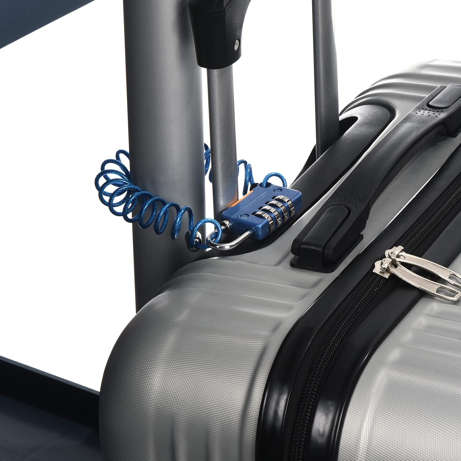HASTHIP 4 Digit Combination Luggage Cable Lock with 3.3Ft Waterproof Spring Steel Cable, Zinc Alloy Security Padlock for Helmet, Luggage, Gym Locker, Backpack, Suitcase, and Cabinet (Black) HASTHIP 4 Digit Combination Luggage Cable Lock with 3.3Ft Waterproof Spring Steel Cable, Zinc Alloy Security Padlock for Helmet, Luggage, Gym Locker, Backpack, Suitcase, and Cabinet (Black)